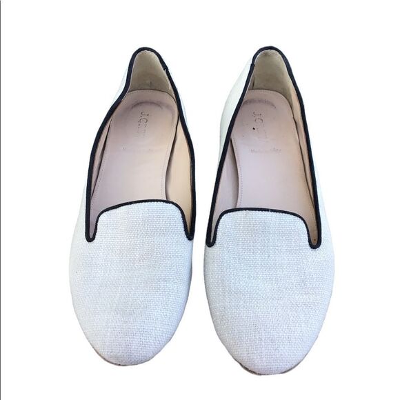 J. Crew White Fabric Flats Size 101/2 - Picture 1 of 10